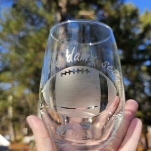 Hand Etched Tis The Damn Season Sports Beautiful Beacons Wine Glass